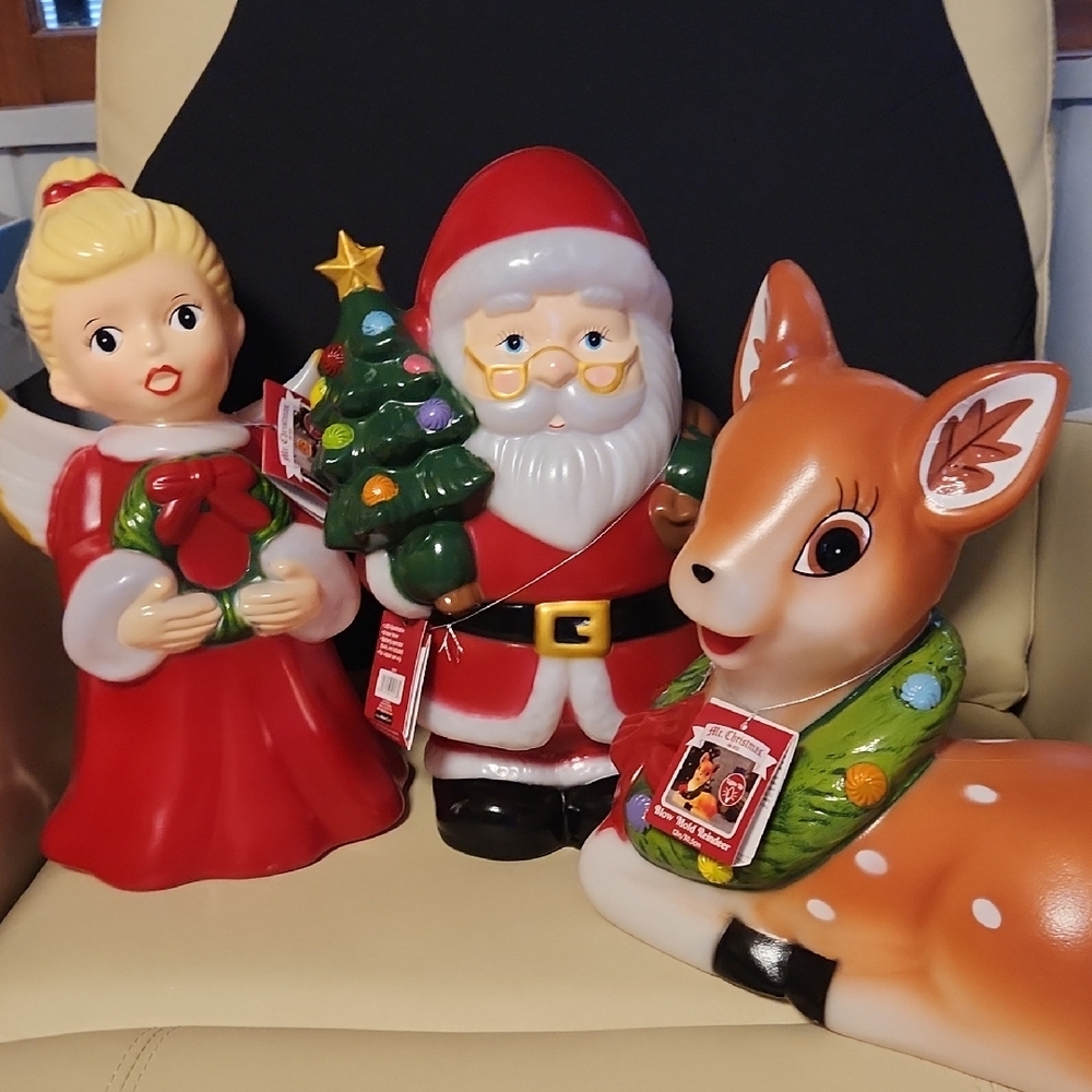 BNWT Festive Holiday Light Up Blowmold Figurines; You Choose